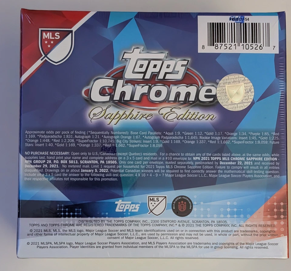 (FACTORY SEALED) 2021 TOPPS CHROME MLS SAPPHIRE EDITION HOBBY BOX - Image 2 of 2