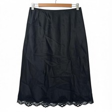 Vintage Lace Trim Slip Midi Skirt Sz M Pre Owned