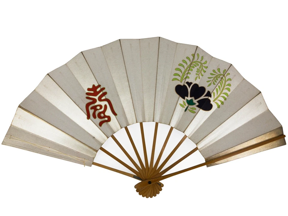 Ventilador de baile plegable japonés Maiogi de colección ligeramente usado caja de almacenamiento de madera Pawlonia: PS Foto 2 de 4