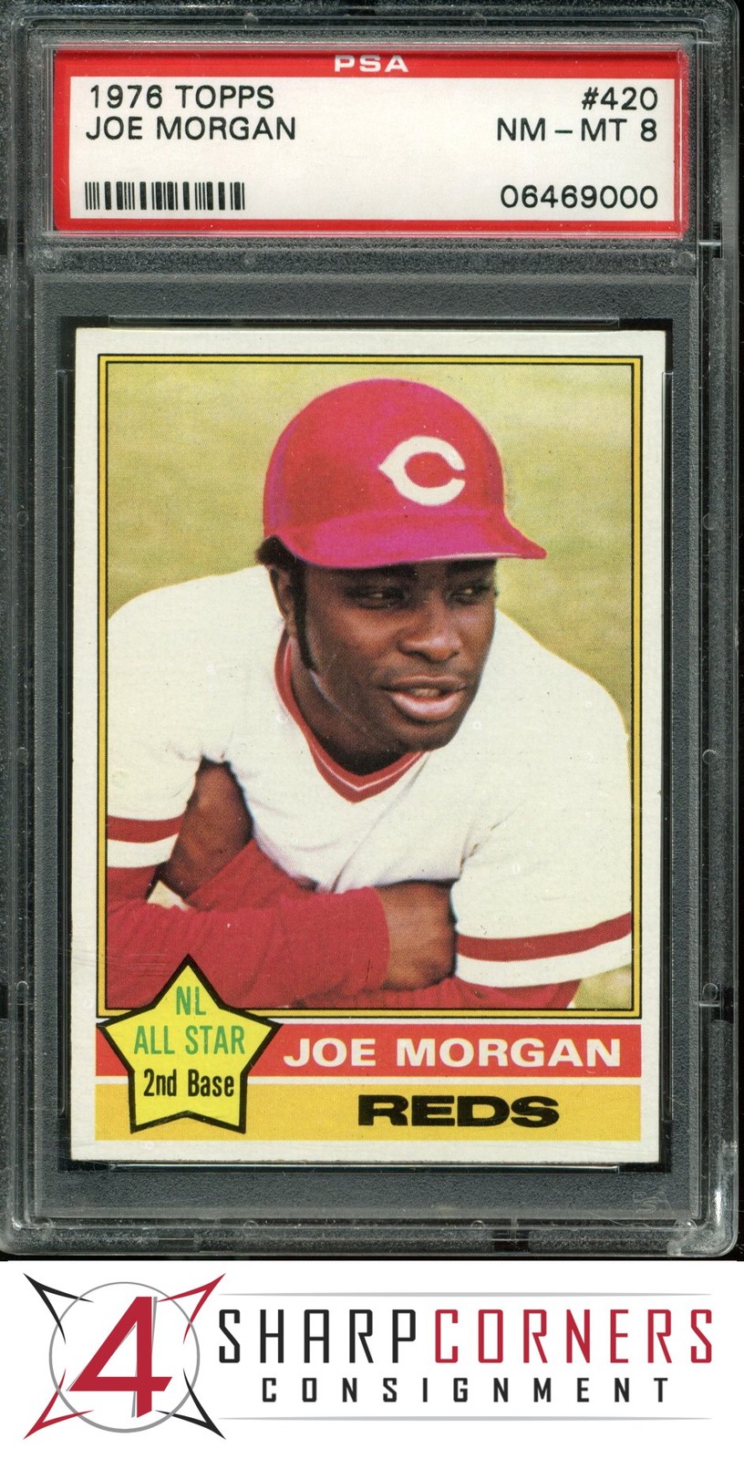 1976 TOPPS #420 JOE MORGAN REDS HOF PSA 8