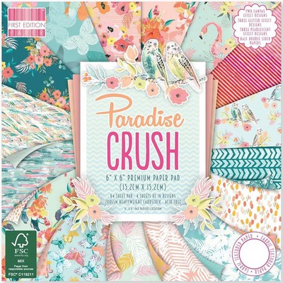 First Edition Paper First Edition Paper Pad Carte Scrapbooking 6X6 Paradise Crush Scrap | eBay