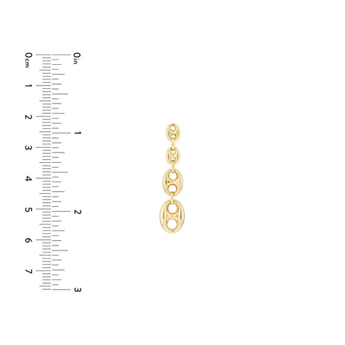 Orecchini A Goccia Mariner Con Pendente Graduato In Oro Giallo 14K 1 3/8" - Foto 4 di 5