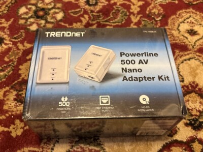 NEW SEALED  TRENDnet 500Mbps Compact Powerline 500 AV Adapter Kit TPL-406E2K/A