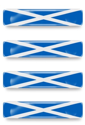 4x 3D Gel Aufkleber Schottland Flagge Scotland Flagge Auto Badge Sticker