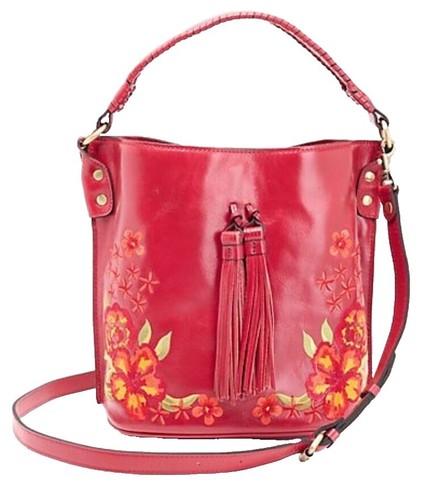 NWT Patricia Nash Otavia Leather Bucket Bag Vintage Floral  Patricia Nash Cut Out Tooling Collection Otavia Leather Floral Bucket Bag main image 0