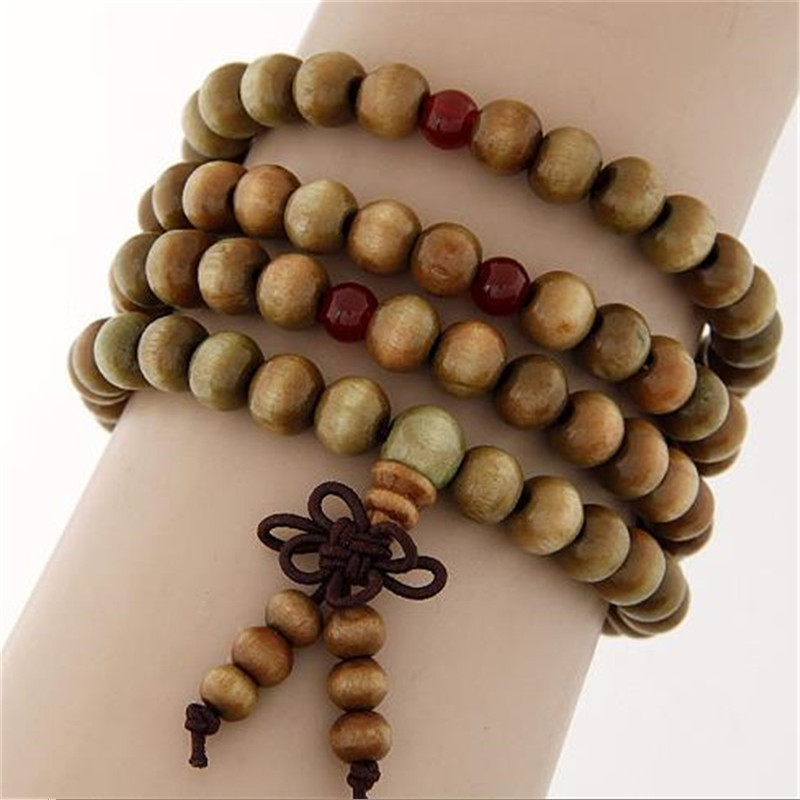 Sandalwood Buddhist Buddha Meditation 6mm 108 Prayer Bead Mala - Foto 3