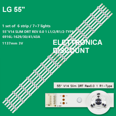 KIT 12 BARRE Led Per Tv Lg 55Lb Lc550Duh 55Lb670Vzab - Foto 10