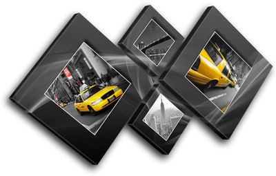 Tableau Toile New York Taxi Liberty Vintage - Impression Giclée Encadrée