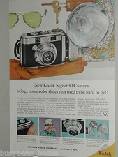 1957 Kodak ad, Kodak Signet 40 Camera, color photo