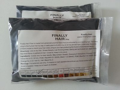 KERATIN HAIR BUILDING FIBER REFILL FINALLY HAIR 25G 2 PAK (50G TOTAL) HAIR LOSS