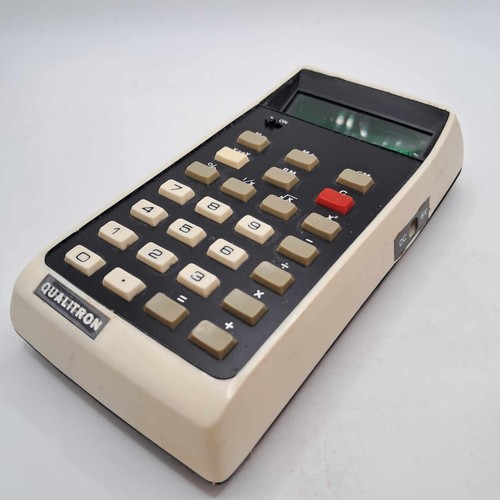 Vintage Qualitron 1444 Electronic Slide Rule Calculator +Box +Case Tested Works - Picture 7 of 17