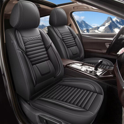 Waterproof Leather Front Row Black Seat Covers Car For Chevy Colorado 2015-2024