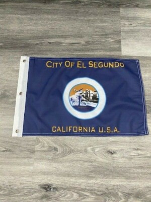 12'' x 18''  City of El Segundo, California Flag  12x18 Banner Brass Grommets34