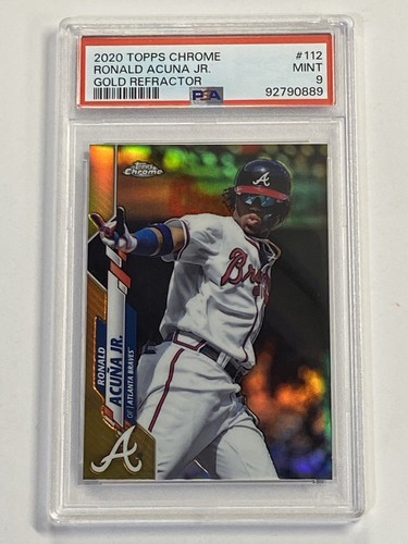 2020 Topps Chrome Ronald Acuna Jr. #112 #/50 Gold Refractor PSA 9 Braves