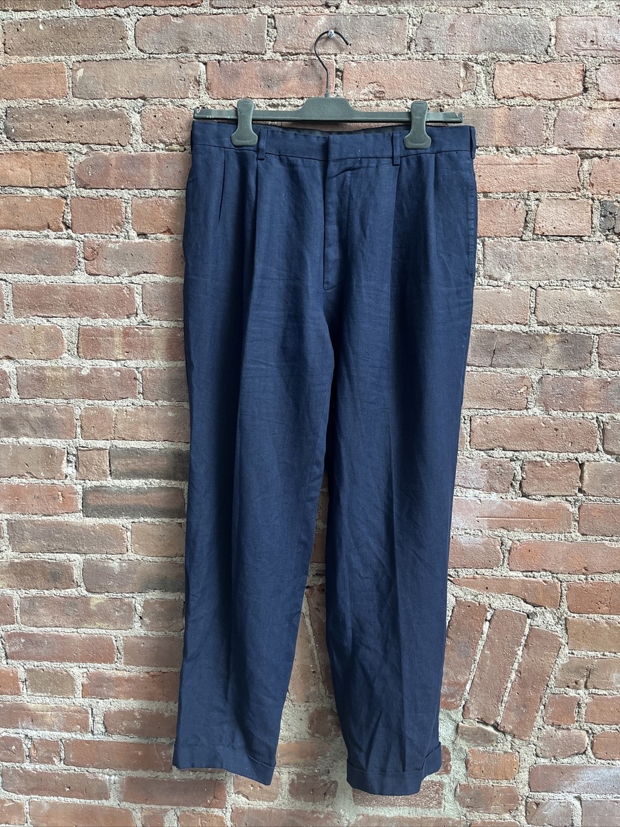 【イタリア製】 Ralph Lauren Purple label パンツ 32 Ralph Lauren Purple Label Men's Pants, Sz 32, Blue 100% Linen