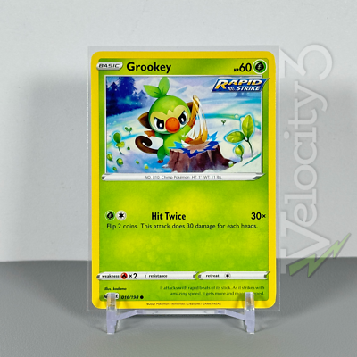 grookey pokemon card value Pokemon TCG Card: GROOKEY 16/198 Rapid Strike | Common | Chilling Reign