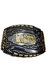 Christian cowboy Praying Western Style Buckle Hebilla Vaquera Oraci n