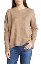 Vince Camuto Center Seam Crewneck Sweater Latte Heather Cozy Yarn Knit Sz.XXL