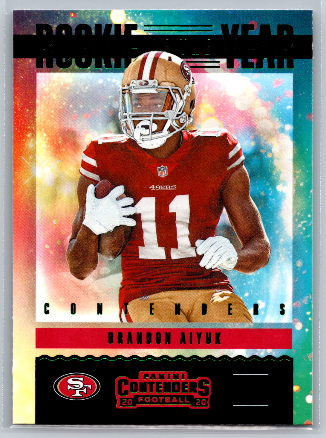 Brandon Aiyuk 2020 Panini Contenders Rookie Of The Year Emerald RY-BA 49ers