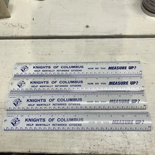 Vintage Knights Columbus Mentally Retarded Citizens  Advertising Ruler Lot Of 4