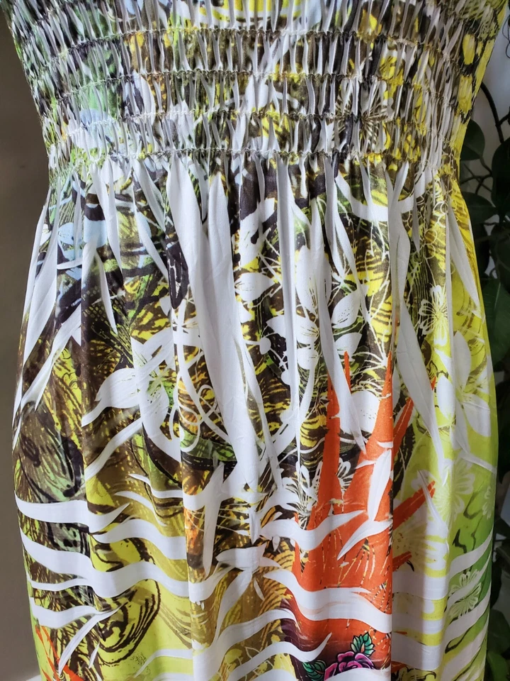 Maxi Vestido Chesley Para Mujer Multicolor Polirayón Fuera del Hombro Informal Largo S Foto 3 de 4