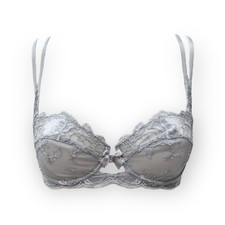 Lise Charmel Halbschalen BH Ultra Feminin Swarovski Anhänger grau 80D NEU