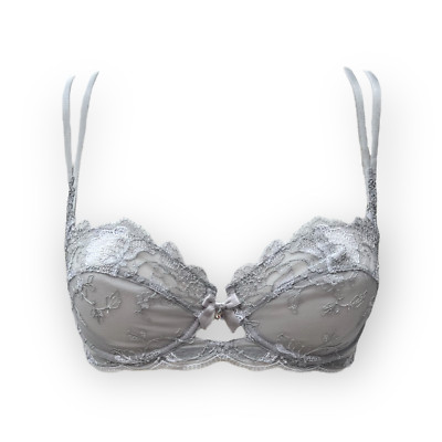 Lise Charmel Halbschalen BH Ultra Feminin Swarovski Anhänger grau 80D NEU