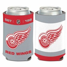 DETROIT RED WINGS 2 SIDED REVERSE RETRO SOFT FOAM CAN COOLER COOZIE HOLDER NHL