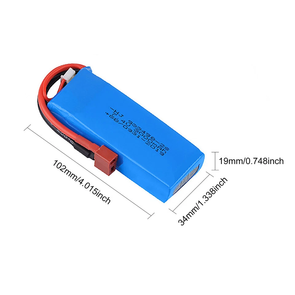 2pcs Wltoys 7.4V 3000mAh Lipo Battery 2S for Wltoys 144001 124018 124019 RC Car - Image 4 of 4