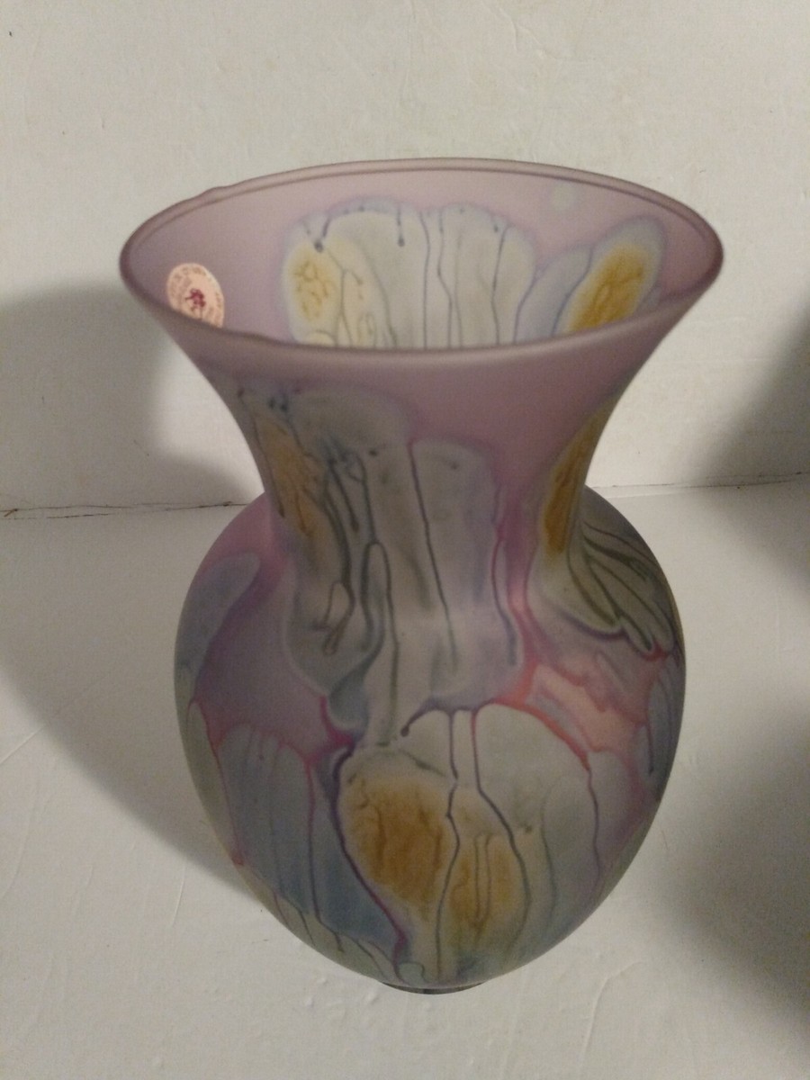 ● Reuven Glass ルーベングラス カナダ ヴィンテージ ガラス花瓶 Reuven Art Glass Vase 9