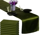 10 Olive Satin Table Runner 12" X 108" Wedding B'day Party Table decoration