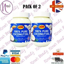 (Pack of 2)KTC 100% Pure Coconut Oil (Cooking,Hair,Skin Care,Multipurpose)-500ml