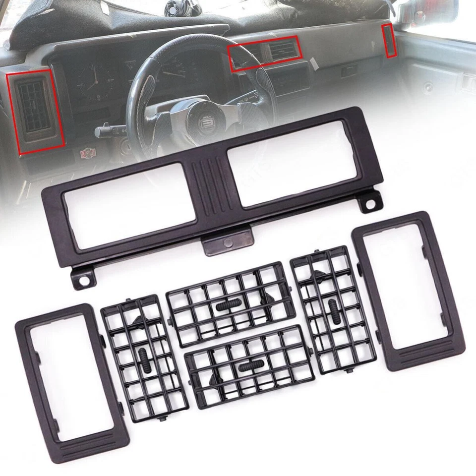 7 Pcs. Black Air Heater Vent Ventilator Grille Frame For Nissan D21 Big-M 1992 Foto 2 de 4