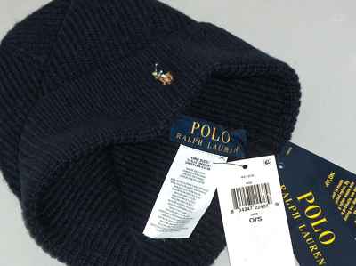POLO RALPH LAUREN Men's Wool Rib Knit Pony Beanie Hat, Ski Cap