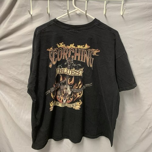 Scorching Guitar Shirt Adult 2Xl Black Short Sleeve Graphic Print Men’s - Picture 2 of 15