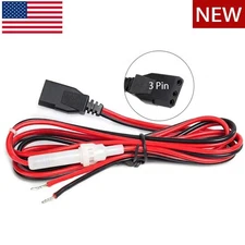 3-Pin Power Cable 4.9ft Cord w/ 15A Fuse For Uniden Galaxy Midland CB Ham Radio