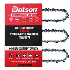 3PCS,10' Chainsaw Chain FOR SUN JOE SWJ803E, SWJ807E,3/8" LP .050" 40 DL