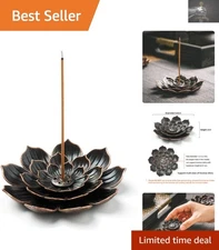 Elegant Brass Lotus Incense Burner with Detachable Ash Catcher - Tranquil Decor