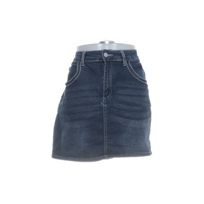 Romwe, Jeansrock, Größe: 1XL, Blau, Baumwolle/Elasthan/Polyester/Viskose #oKW