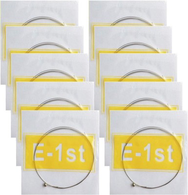 Acoustic Guitar High E Strings, Light Tension   E-1st 10 Pack, Silver 