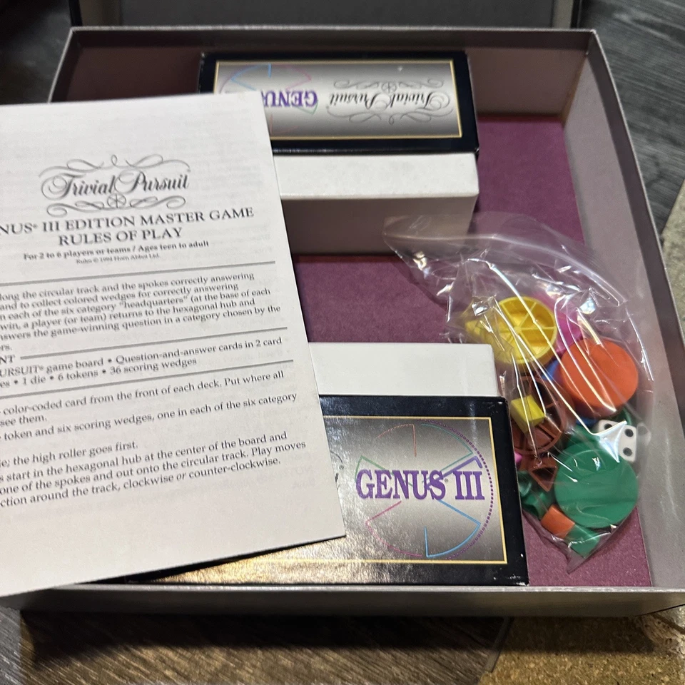 Trivial Pursuit Genus III 3 Parker Brothers Dated 1994 one pack unopened. - Image 2 of 3