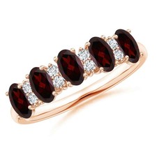 925 Silver Garnet Gemstone Trendy Eternity Prong Handcrafted Ring Jewelry