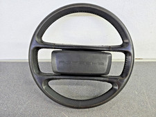 Nice Original Porsche 944 4 Spoke Black Leather Steering Wheel W Horn Pad 86-89