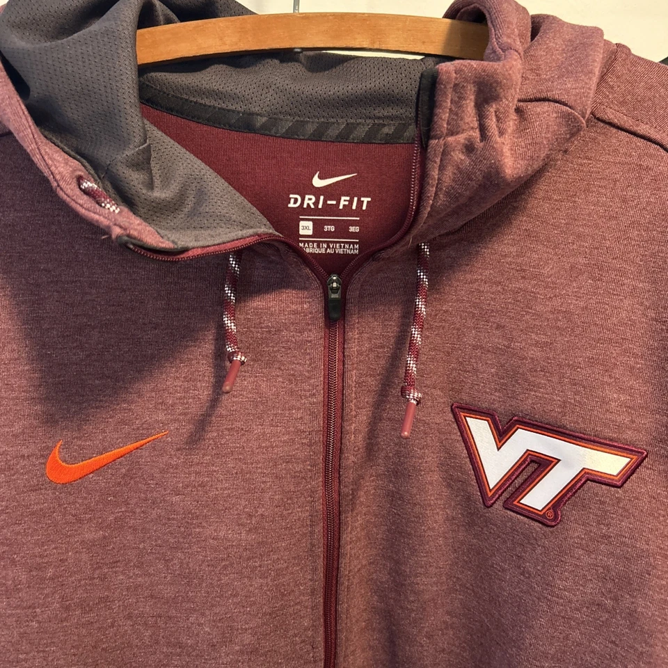 Lot Of 2 Nike Virginia Tech Hokies Dri-fit Full Zip Jacket Matching Pants 3XL - Image 2 of 4