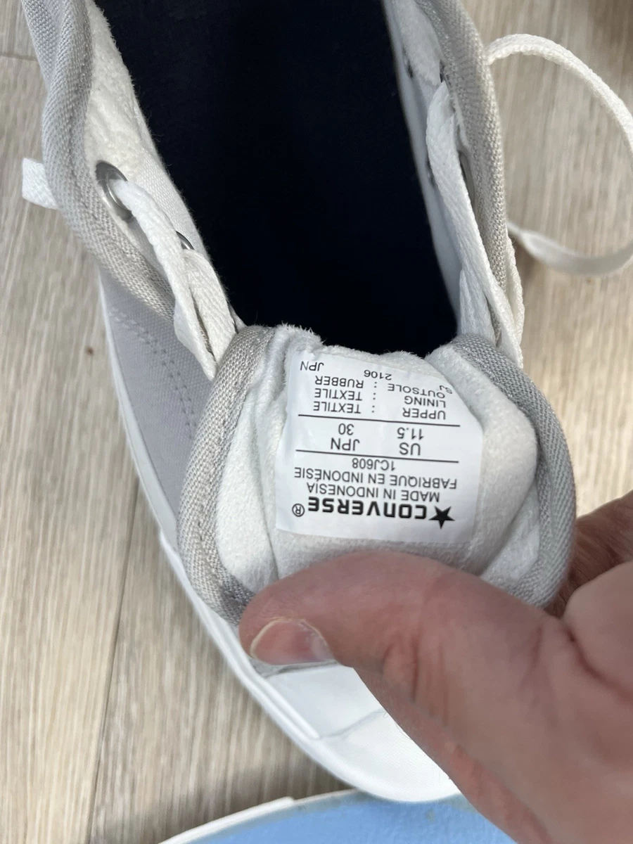 Converse Jack Purcell Herren Schnürschuhe Niedrig Turnschuhe Grau/Weiß US11,5 UK 11,5