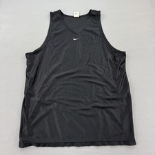 Vintage Nike Tank Top XL Black Center Swoosh USA made Basketball Jersey Mens 90s