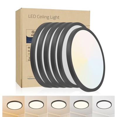 6 Pack 12'' Flush Mount LED Ceiling Down Light 5CCT Ultra Thin Panel Lamp Fixture