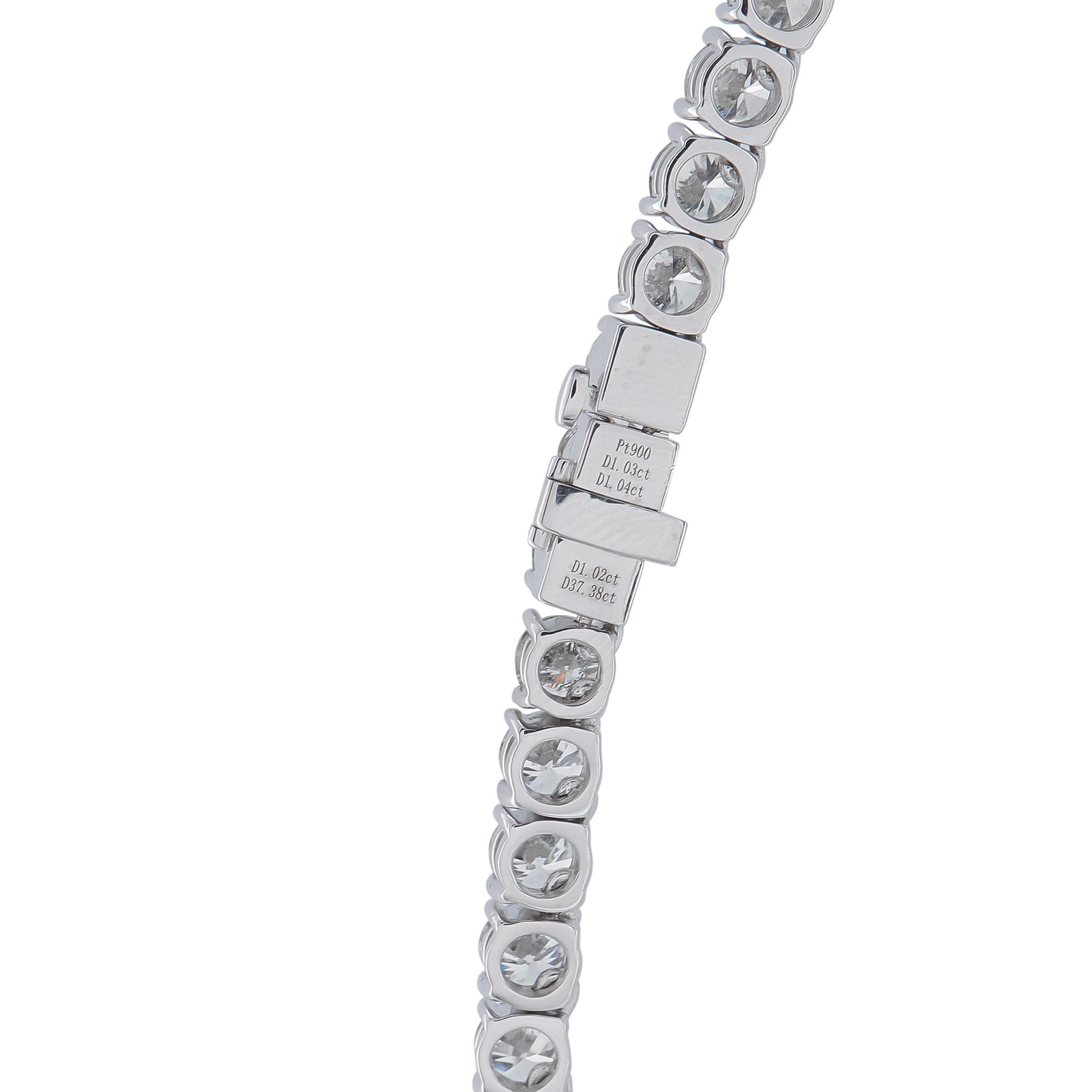 Platinum 40.47ct Diamond Tennis Necklace image 3