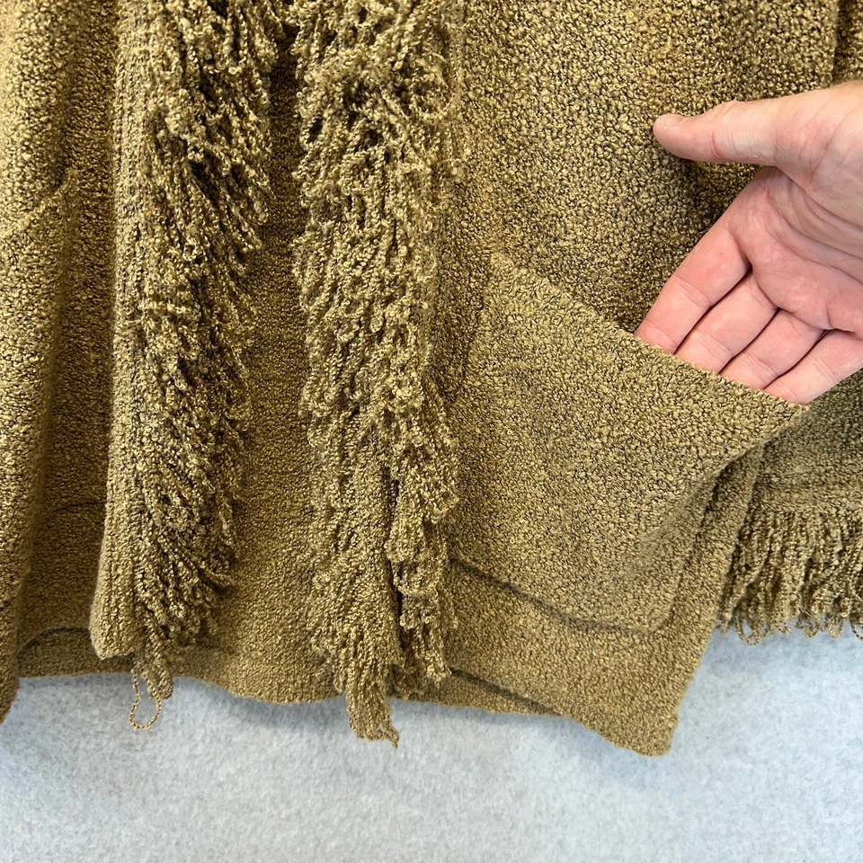 Cárdigan Dialogue Suéter Mujer Talla XS Marrón Mezcla Acrílico Boucle Flecos Nuevo con Etiquetas Foto 4 de 4