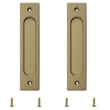 Bronze Gold Rectangular Recessed Sliding Door Flush Pull 180mm Handle 2 PCS